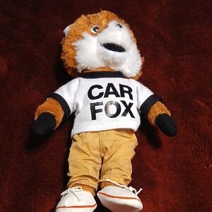 Car Fox Plush Toy with White and Tan Outfit